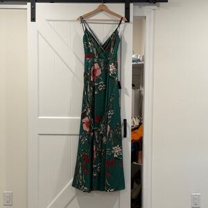 Lulu's Green Floral Maxi Dress